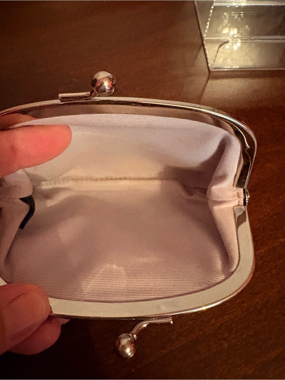 Coach Black Leather Kiss-Lock Coin Case - Picture 4 of 7